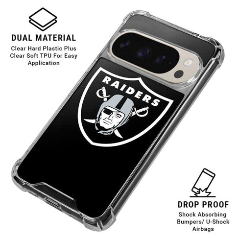 NFL Las Vegas Raiders Large Logo Pixel 9/9 Pro Clear Case
